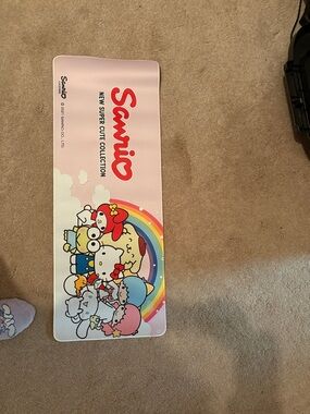 Sanrio Pastel Pink Rainbow Character Desk Mat 32 inch